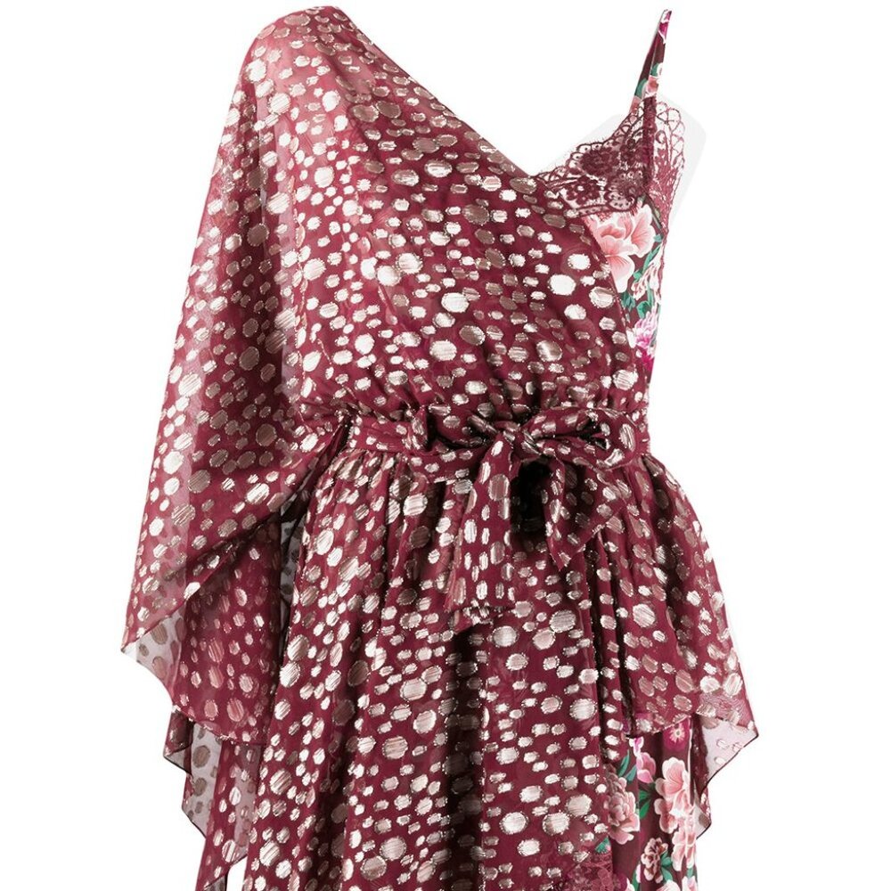 BNWT Faith Connection Burgundy One Shoulder Dress - Picture 7 of 9